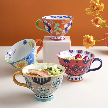 Creative Căni Cești De Cafea De Imprimare De Moda Ceramică Artă Modernă Taie Ceașcă De Cafea Kawaii Lapte Cana Mic Dejun Tazas Cana Drăguț Cupa