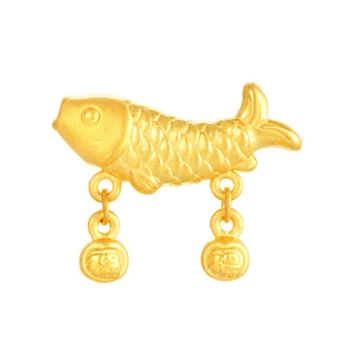 Pur 999 24K Aur Galben Brățară Femei 3D Pește de Aur lucrate Manual Șir Brățară