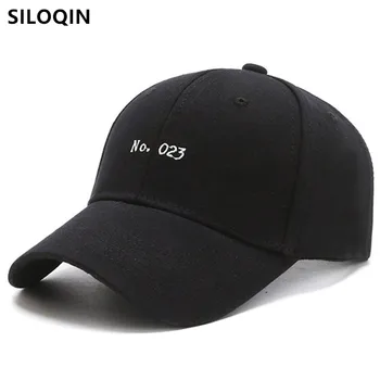 SILOQIN Dimensiunea Reglabil Cuplu Pălărie Scrisoare Broderie de Bumbac Șepci de Baseball pentru Bărbați, Femei Os Snapback Cap Casual Sport Negru Capac