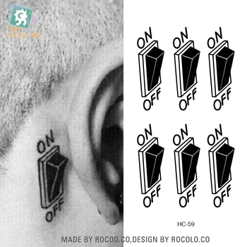 HC-59/ Negru Comutator G-Dragon cu aceeași HG Tatuaj Temporar Rece Negru ON/OFF rezistent la apa Autocolant Tatuaj Bărbați