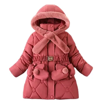 Comerțul exterior iarna noi fete strat de bumbac în mare de copii în mănuși lungi și lână sacou captusit