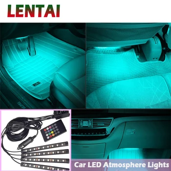 LENTAI 1Set LED-uri Auto Atmosfera Lumini 12V RGB Lampa LED Strip Pentru Toyota Avensis Rav4 Audi Q5 A6 Lifan X60 Renault Captur Skoda