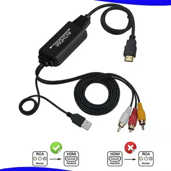 1080P compatibil HDMI HDTV La 3 RCA/AV Audio Video cu Cablu de Plumb Convertor de Încărcare Comutator Cablu Adaptor USB Sistem X7V4