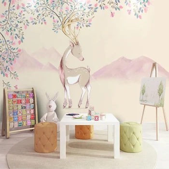Personalizate Orice Dimensiune Murală Tapet Camera Copiilor Elan de Floare de Viță de vie de Fundal de Perete Decorative Pictura Modernă Creative Tapet 3D