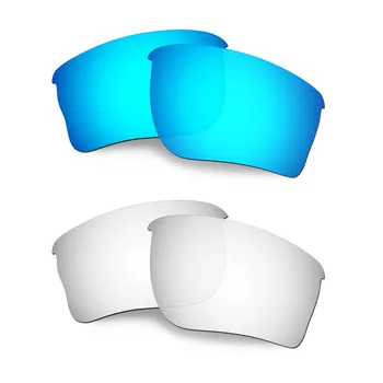 HKUCO Polarizat Lentile de Înlocuire Pentru Trimestrul Jacheta ochelari de Soare Albastru/Argintiu 2 Perechi