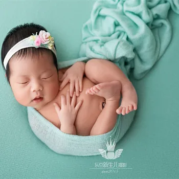 Copilul Împachetări Epocă Elastic Înfășa Pătură Copil Înfășa Cocon Nou-Născut Tesatura Stretch Folie De Nou-Născut Recuzită Fotografie