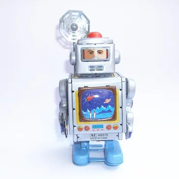[Funny] colectia Clasic Retro Ceas de Vânt de până Metal de Mers pe jos Jucărie astronaut roboți Mecanice copii cadou de crăciun