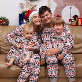 2022 Crăciun Familie De Potrivire Haine Set De Pijama Tata Mama Copii Pijamale Pijamale Homewear Familie Utilaje