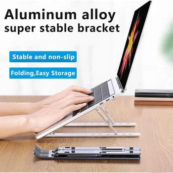 de lux din aliaj de aluminiu Laptop Super Stabil, pliabil suportul de Birou metalic 6 Nivel de Metal reglabil pentru Notebook Tablete 11-17 inch