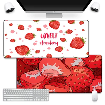 Cute Strawberry Mouse Pad Comtuper DeskMat Mari XXL Mousepad Kawaii Jocuri Accessoroes Laptop Tastatura Gamer Impermeabil MausMat