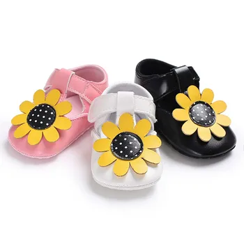 Moda Pantofi Pentru Copii Fete Mari De Flori Plat Copil Toddle Prima Pietoni Talpă Moale Printesa Pot Jane Nou-Născut Prewalker 0-18 Monthsh