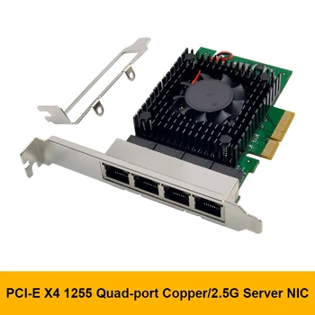 I225-V3 PCI-E X4 Server placa de Retea cu 4 Porturi 2,5 G Server placa de Retea I225 Gigabit Jocuri Viteza placii de Retea