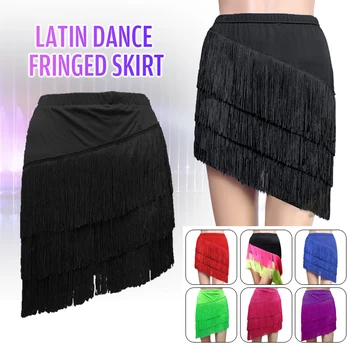 Noua Moda Latină Franjuri Fusta Elastic Confortabil Dans Costum Doamnelor Neregulate Fusta De Performanță Etapă Practică Accesorii