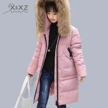 Nouă copii palton de Iarna Fete haine cald în Jos jacheta pentru fete haine Haina Blana naturala cu Gluga pentru Copii Îmbrăcăminte exterioară Strat snowsuit