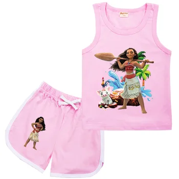 Copii Moana Set Haine Copii Fete fără Mâneci Maieu+pantaloni Scurti 2 buc Sportsuit Toddler Boys Vara Seturi de Îmbrăcăminte de Plajă, îmbrăcăminte Tinuta