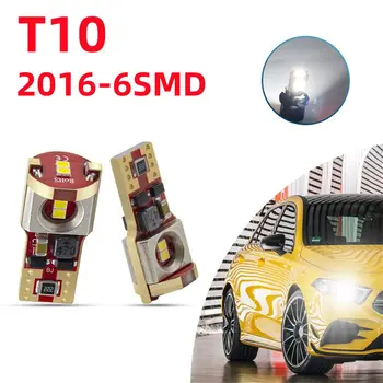 2 buc Super-Luminos COB 12V Becuri 2016 6SMD Mașină de Lectură LED Becuri Dom Harta de Înmatriculare Lumina T10 W5W