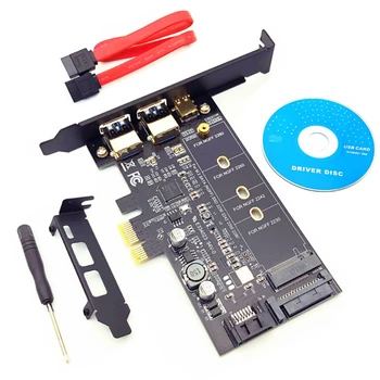 Dual USB 3.0 & Type-C M. 2 Pcie Adaptor M2 SSD SATA B Cheie Pentru PCI-E 3.0 Converter Riser Card Pentru 2280 2260 2242 2230 unitati solid state