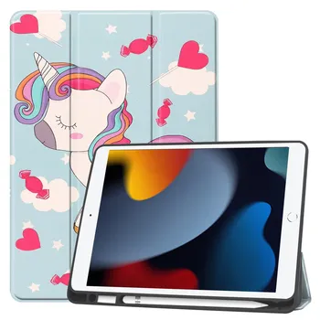 Slim PU Piele Caz Pentru iPad 10.2 2021 A2603 A2604 Capacul suportului Pentru iPad 10.2 7 8 9 Spate TPU Cu Suport Stilou Tableta Caz