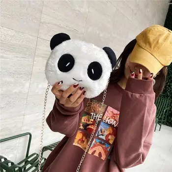 2022 Nou Toamna și Iarna Fete Trendy Wild Panda Desene animate Drăguț de Pluș Crossbody, Umăr Geanta Multifuncțională Mochila Mujer Bolsa