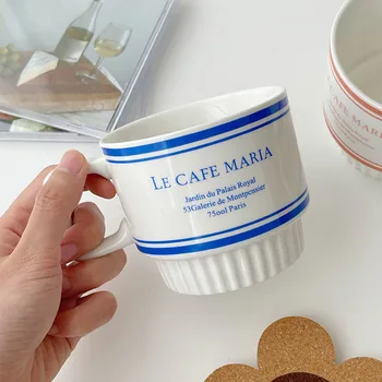 Franceză Retro Cană Simplă Ceașcă de Cafea Alfabetul Cani Ceramice mic Dejun Cana de Lapte Cupscreative Cadou Pentru Prietenii Tazas кружка أكواب