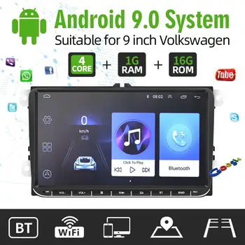 1G + 16G SystemCar 9 inch Android Bluetooth Navigare MP5 Player pentru VW Passat Golf Jetta MK5 Tiguan T5 Skoda GPS Auto Navigatio