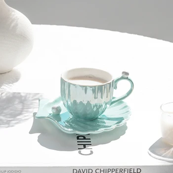 Pearl Shell Cana De Ceai Din Ceramica Set Europene Mici De Lux Rafinat Ceașcă De Cafea Farfurie Set Ceai După-Amiaza Cupa Stil Britanic Cana De Cafea
