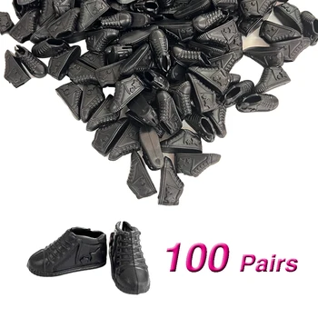 NK 100 perechi/Set Papusa Negru Pantofi de Sport Moderne, Tocuri Sandale de Moda Pentru Barbie Papusa Accesorii Pansament DIY Jucărie en-Gros