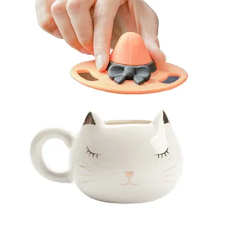 Pisica Cana cu Capac Creative Pisoi Drăguț mic Dejun Ceașcă în Formă de Animale Pisica Cana Cana de Cafea Ceai Lapte Animal Cani Cadou