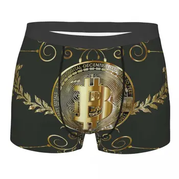 Boxer Bitcoin Moneda de Aur pantaloni Scurți, Chiloți Boxeri Om Lenjerie Crypto Ethereum Btc Blockchain Mijlocul Talie Chiloți pentru bărbați S-XXL