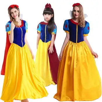 Nobil Printesa Alba Ca Zapada Costume De Halloween Dirndl Bumbac Pentru Copii Adulți Jeu De Rol Gotic Frumoasa Rochie Uniformă T1088