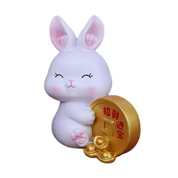 Iepure Din Zodiacul Chinezesc Figurine De Rasina Bunny Meserii Statuie Chineză 2023 Iepure Norocos Sculptura Cadou De Accesorii De Petrecere Masa Decor De Masă