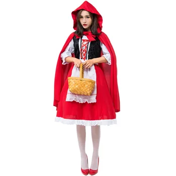 Sexy Adult Basm Clasic Little Red Riding Capișon Costum printesa de Halloween, Carnaval, Petrecere, Club de noapte Menajera Cosplay Dress Pl