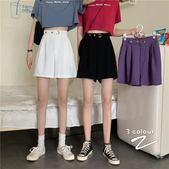 Stil coreean de vară nou liber de înaltă talie pantaloni scurți casual