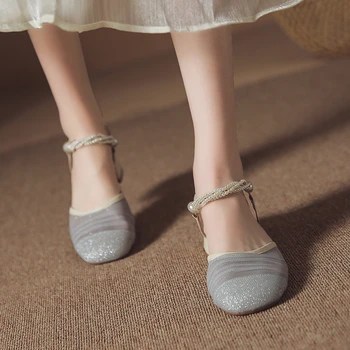 Mozaic lucrate Manual de Femeile Simple Lenjerie de Sandale Wedge Espadrile 6cm Platforme Boem Pantofi Femei Doamnelor Pompe de Vară sandale