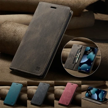 Noi Magnetic Flip case Pentru Samsung Galaxy S20 Caz din Piele Galaxy S20 Plus Cover Stand Slot pentru Card de Portofel PU Telefon Genti