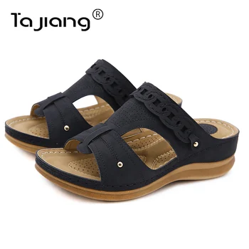 Ta Jiang Nou cu talpi groase panta toc papuci de casă Europene și Americane de moda hollow vara feminin gladiator papuci de plaja T2730-7