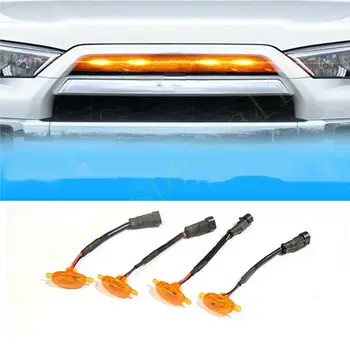 4BUC se Potrivesc Pentru Toyota 4Runner 2006-2010 LED-uri Auto prelungire bara Fata Grila LED Galben Raptor Stil Lumină Kit Decor W/ Sârmă de Viteza