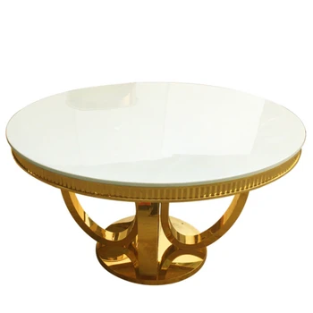 De înaltă calitate, moderne, din oțel inoxidabil masă rotundă sticla marmură Masă de Nuntă masă sufragerie mobilier sufragerie masa