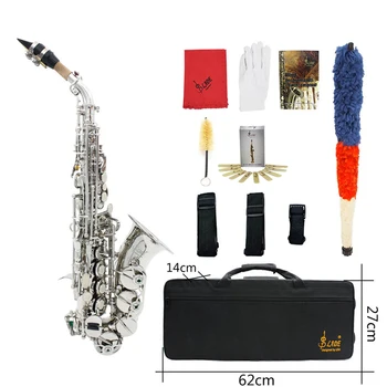 M MBAT Saxofon Soprano Corp din Alama Lacuit Argint Bb B Plat Sax de Suflat Instrumente Muzicale Cu Cazul purtător de cuvânt Accesorii