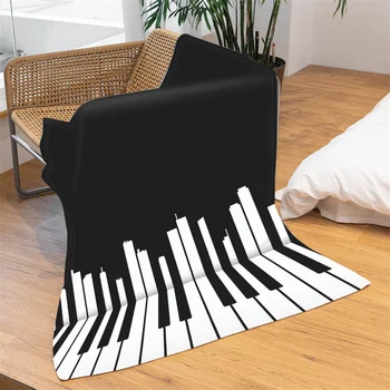 Arunca Pătură 3D Alb-Negru Pian Cheie de Imprimare Pătură de Canapea Acasă Acoperi 2021New Stil Nordic Copii Adulți Decor Acasă