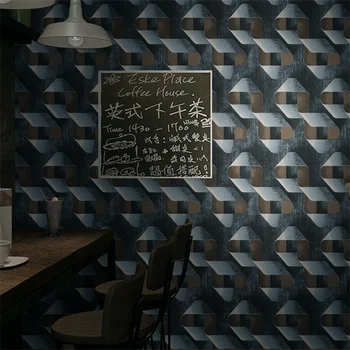 Retro gri model geometric personalitate zăbrele imagini de fundal stil industrial restaurant bar living fundal de hârtie de perete