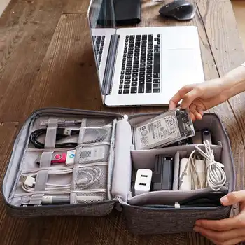 Sârme și produse cosmetice cu fermoar cutii Portabile, saci de organizatori consumabile și accesorii incarcatoare USB de călătorie