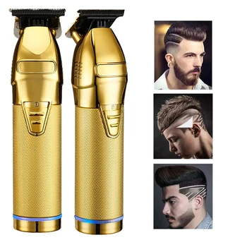 Bărbați de aur Tuns Professional Trimmer USB Reîncărcabilă de Tuns Frizerie Tuns fără Fir de Păr de Tăiere de Coafură
