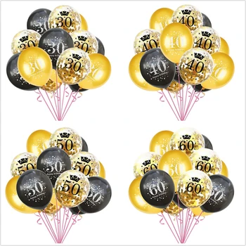 Qianxiaozhen Happy Birthday Confetti Balon Balon Petrecere Decoratiuni Adult Dulce 16 18 30 40 50 Aniversare 60 70 80 90