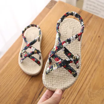 Fete De Vară Sandale De Imprimare De Moda Fete De Plajă, Sandale Tocuri Plat Copii Printesa Pantofi
