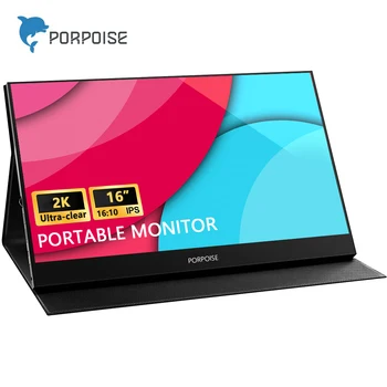 Monitor portabil 2K 16 inch ultra-clare 2560x1600 100% sRGB monitor laptop USB-C HDMI monitor IPS ecran pentru PC, Mac