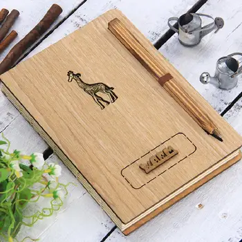Carte cadou personalizat notebook set nou de creație 32K simplu de bronz din lemn nud carte