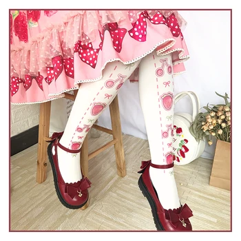 Cireșe, căpșuni Lolita feminin siamezi imprimare catifea șosete în vara anului 120 d departamentul de chilot dulce Lolita