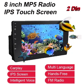 2 Din 8 inch Universal Stereo Auto IPS Ecran Tactil BT FM Carplay, Android auto Reglabil Masina Video Sistem Audio Auto MP5 Player