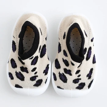 Copii Printuri Anti-derapare Șosete Podea Primăvara Și Toamna Leopard de Imprimare pentru Copii Pantofi de Cauciuc Unic Copii Copilul de Moda Pantofi Ciorap